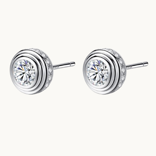 Puces d'oreilles d'Amour en argent sterling et zircon
