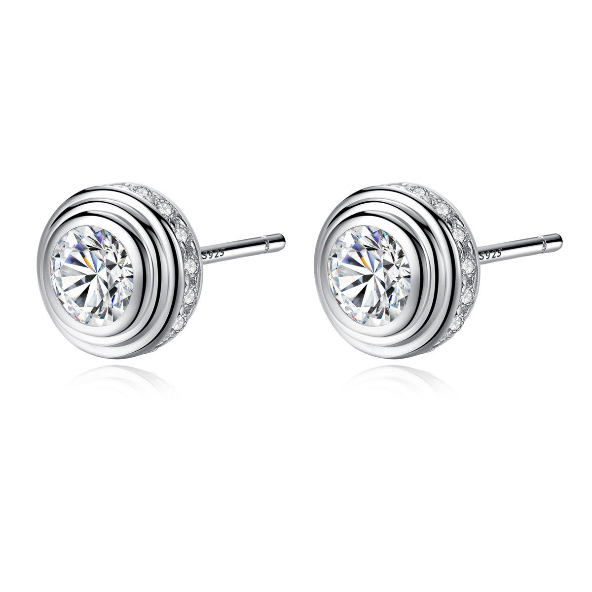 Puces d'oreilles d'Amour en argent sterling et zircon