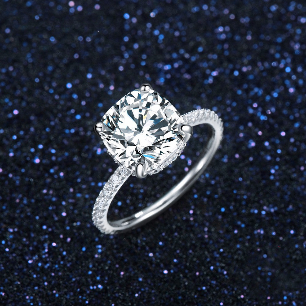Bague en Argent 925 avec Zircon - Bague Diamant Simulation Femme