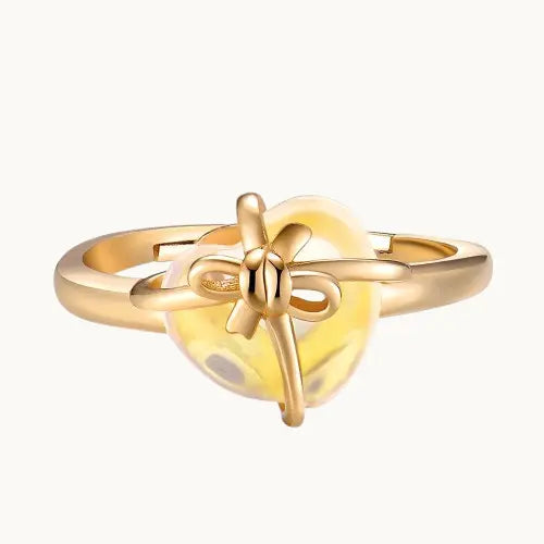 Éclat d’Amour – Bague Cœur en Citrine et Argent 925