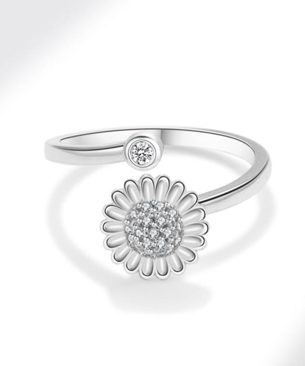 Bague en Argent Sterling S925 Rotative – Élégance & Confort