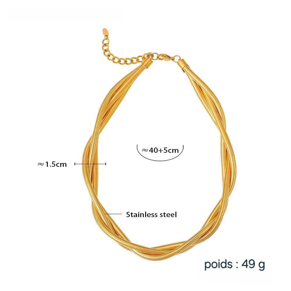 Collier Multicouches en Acier Inoxydable