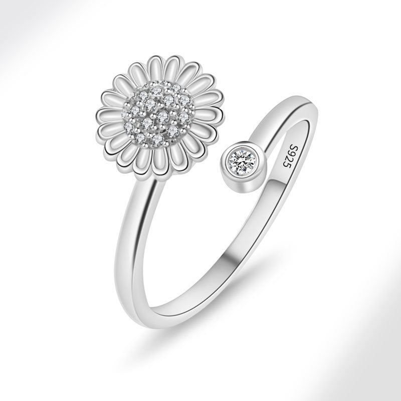 Bague en Argent Sterling S925 Rotative – Élégance & Confort