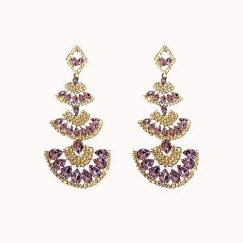 Boucles d'oreilles vintage en argent S925 avec strass