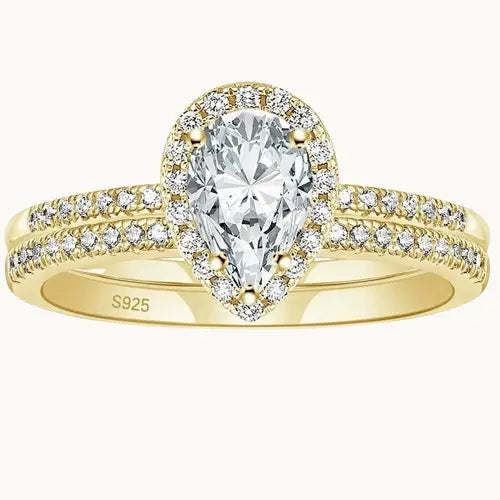Bague en Argent avec Zircon Goutte d'Eau