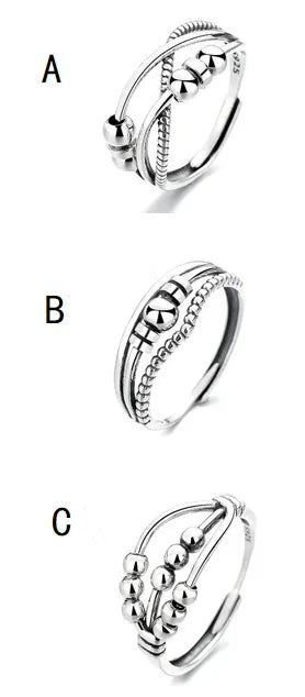 Bague Unisexe en Argent S925 – Rétro à Trois Couches