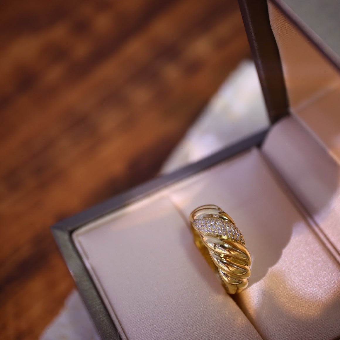 Bague en argent 925 plaquée or 24K