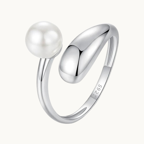 Bague Ajustable en Argent avec Perle Nacrée