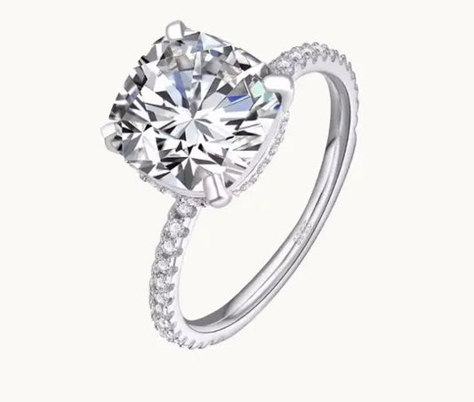 Bague en Argent 925 avec Zircon - Bague Diamant Simulation Femme
