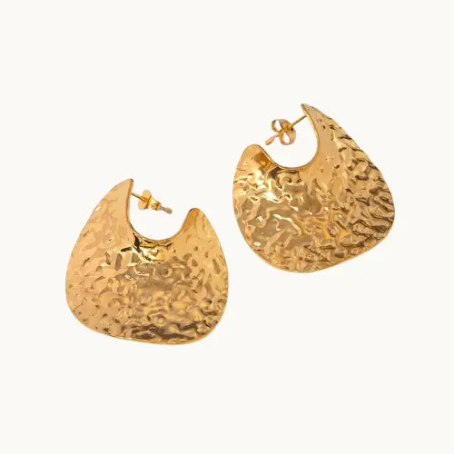 Boucles d'oreilles géométriques circulaires en acier inoxydable
