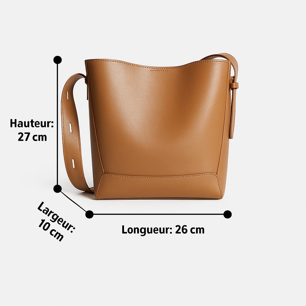 Sac Bandoulière Femme en Cuir Véritable – Style Seau Élégant