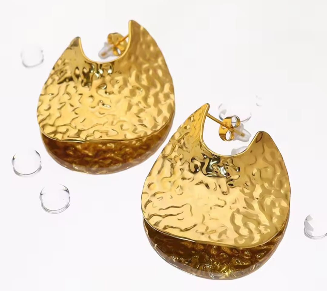 Boucles d'oreilles géométriques circulaires en acier inoxydable