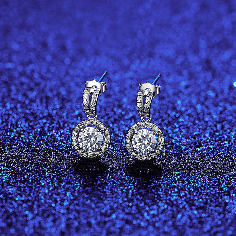Boucles d'oreilles Moissanite en argent sterling S925