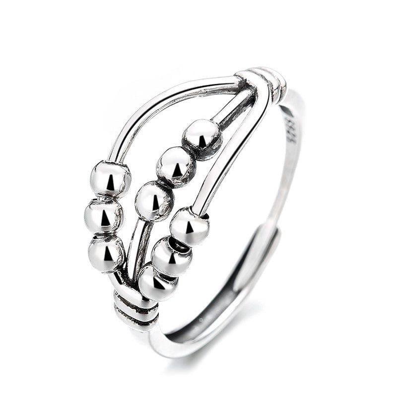 Bague Unisexe en Argent S925 – Rétro à Trois Couches
