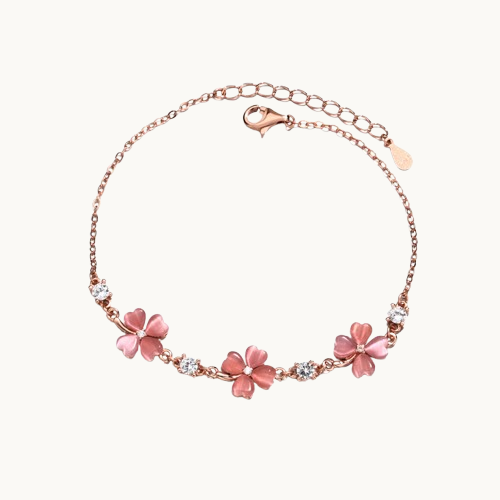 Bracelet en Argent 925 avec Cristaux Opales et Zircons – Bijoux en Or Rose