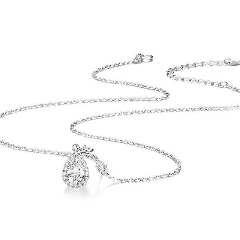 Collier Goutte d'Eau en Argent 925 avec Zircon Brillant
