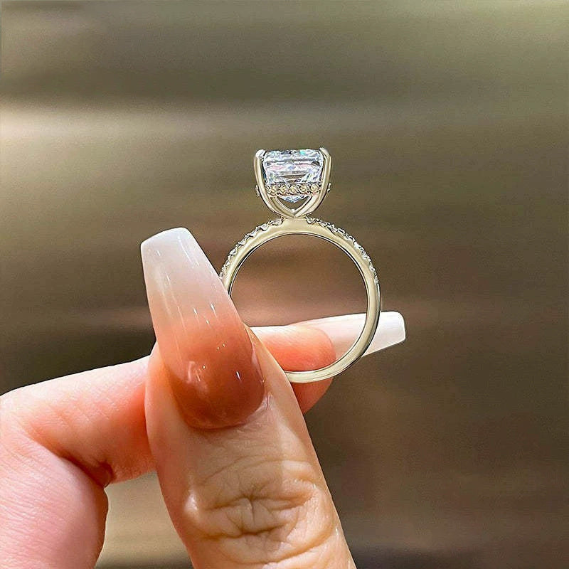 Bague Femme en Argent 925 avec Strass 3CT