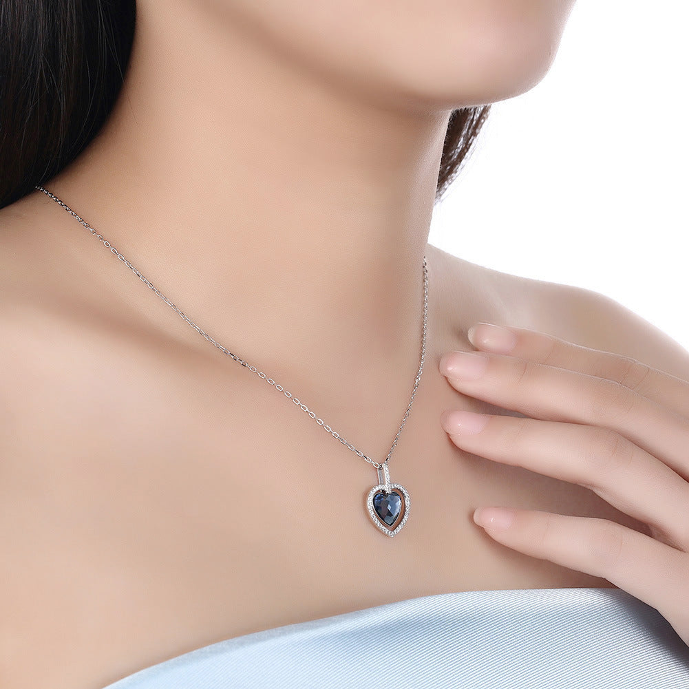 Collier Cœur en Cristal Brillant en Argent
