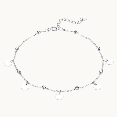 Chaîne de Cheville en Argent 925 – Plaqué Or Blanc