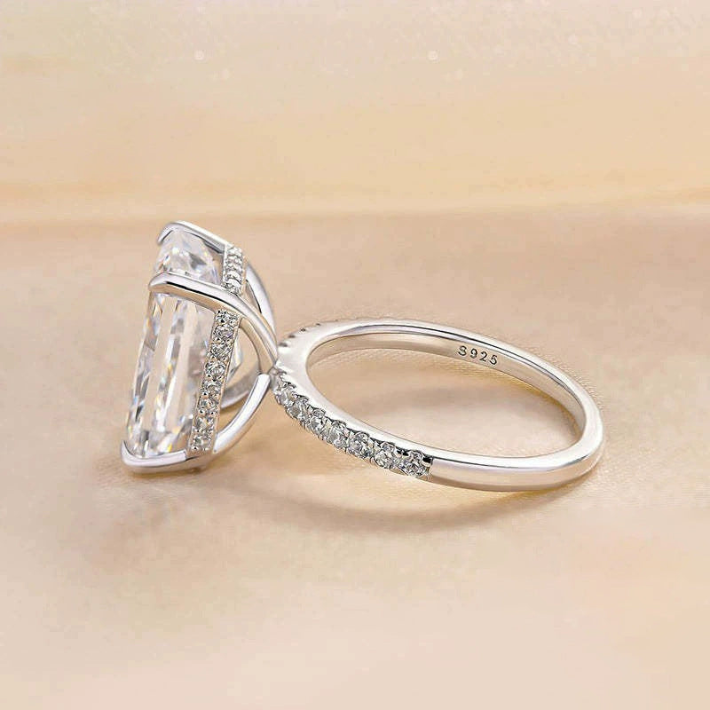 Bague Femme en Argent 925 avec Strass 3CT