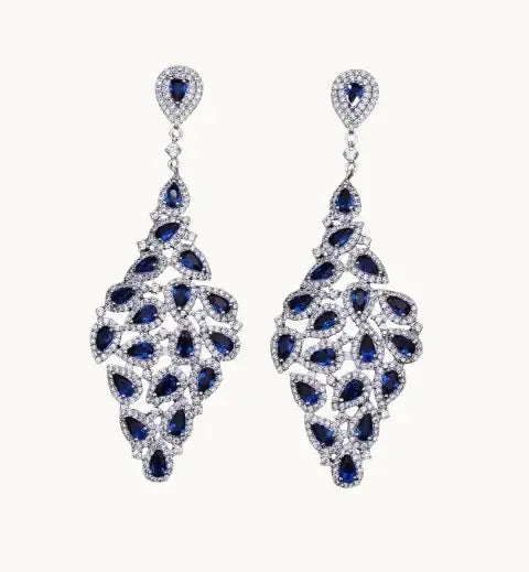Boucles d'oreilles en zircon cubique coupe poire luxe