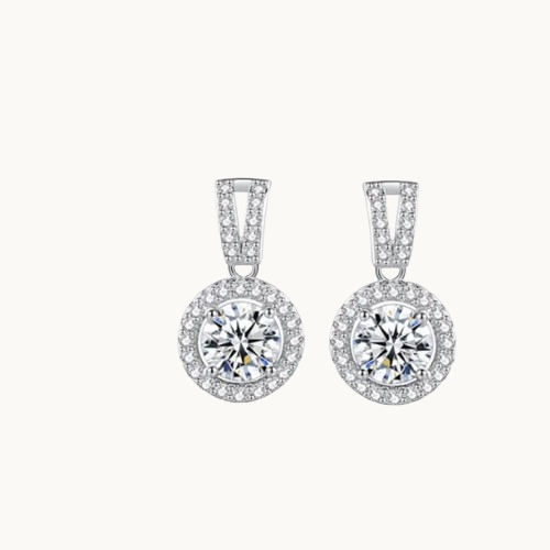 Boucles d'oreilles Moissanite en argent sterling S925