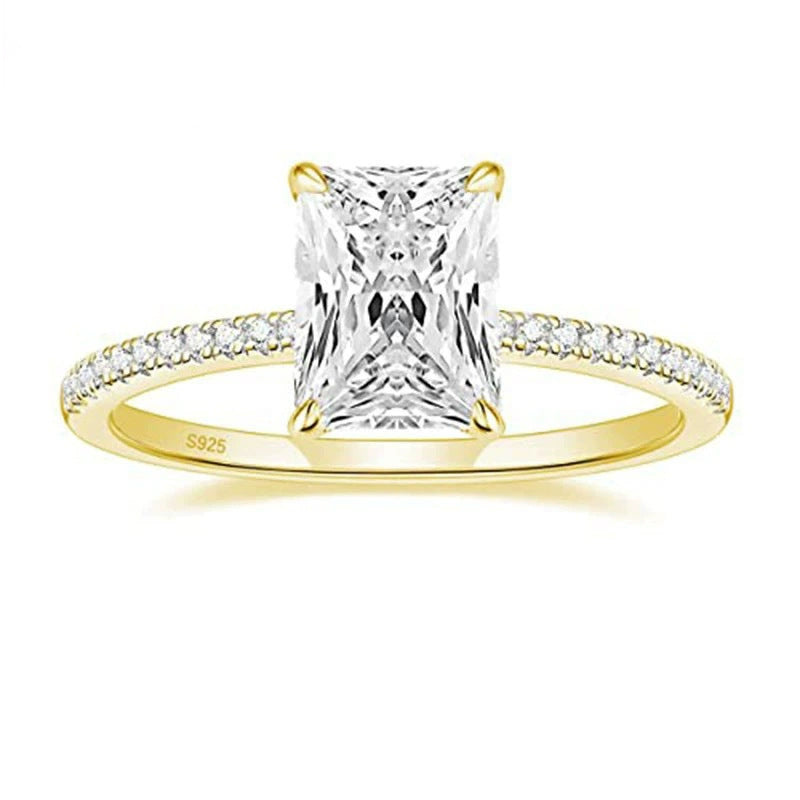 Bague Femme en Argent 925 avec Strass 3CT