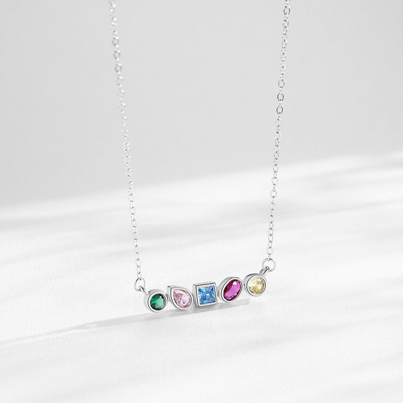Collier en Argent S925 avec Zircon Arc-en-Ciel
