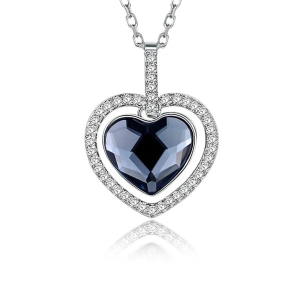 Collier Cœur en Cristal Brillant en Argent