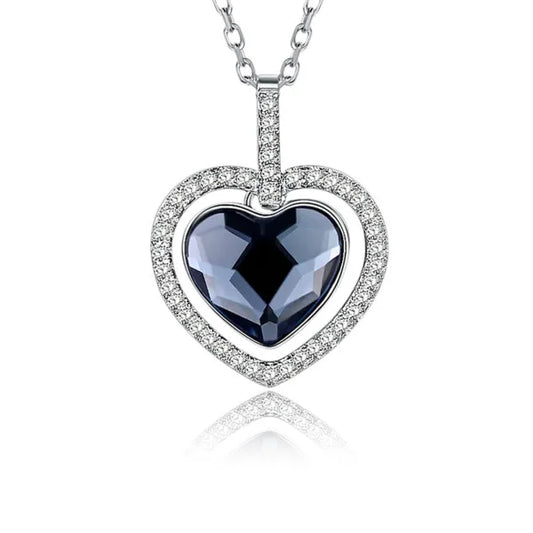Collier Cœur en Cristal Brillant en Argent