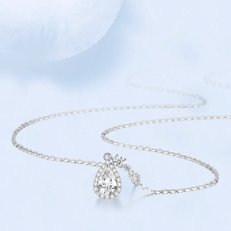 Collier Goutte d'Eau en Argent 925 avec Zircon Brillant