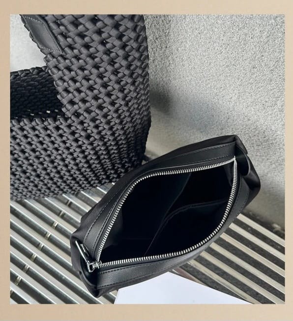 Sac à main de luxe léger tissé à la main – Design spécial en soie satinée et détails creux