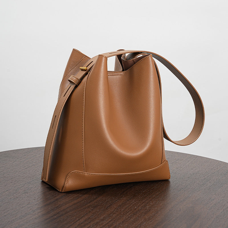 Sac Bandoulière Femme en Cuir Véritable – Style Seau Élégant