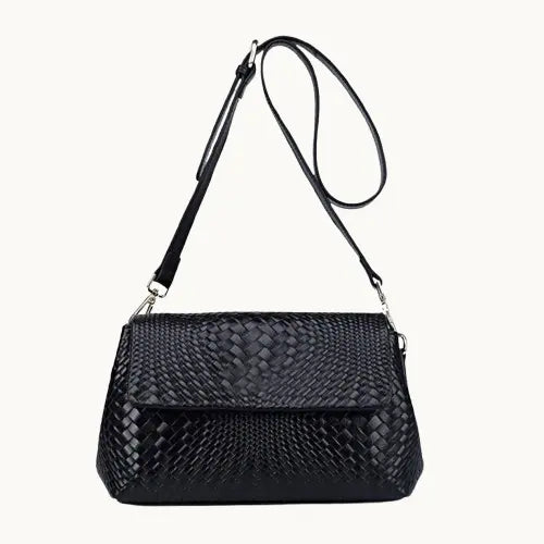 Sac à bandoulière en cuir véritable pour femmes – Style tressé