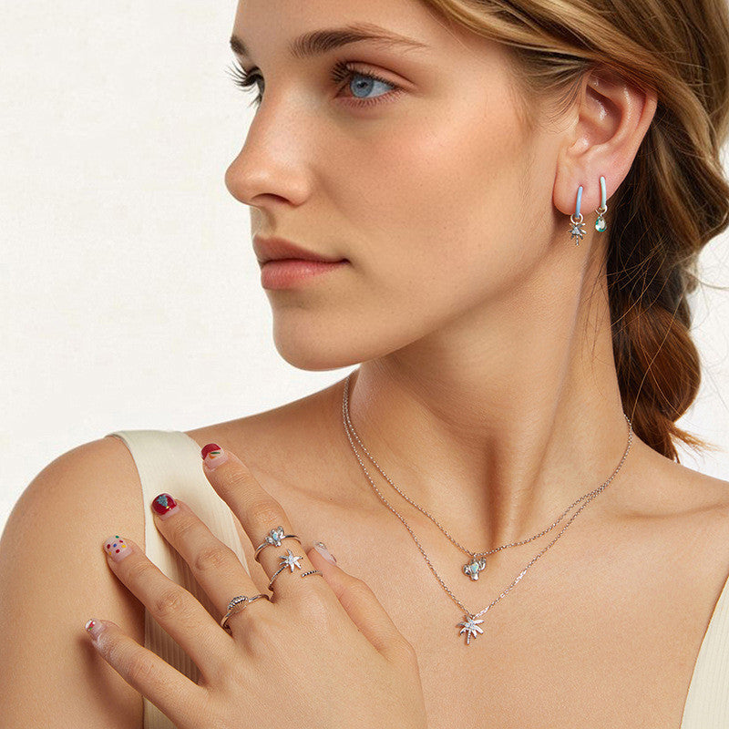Boucles d'oreilles en argent S925 – Élégance d'été romantique