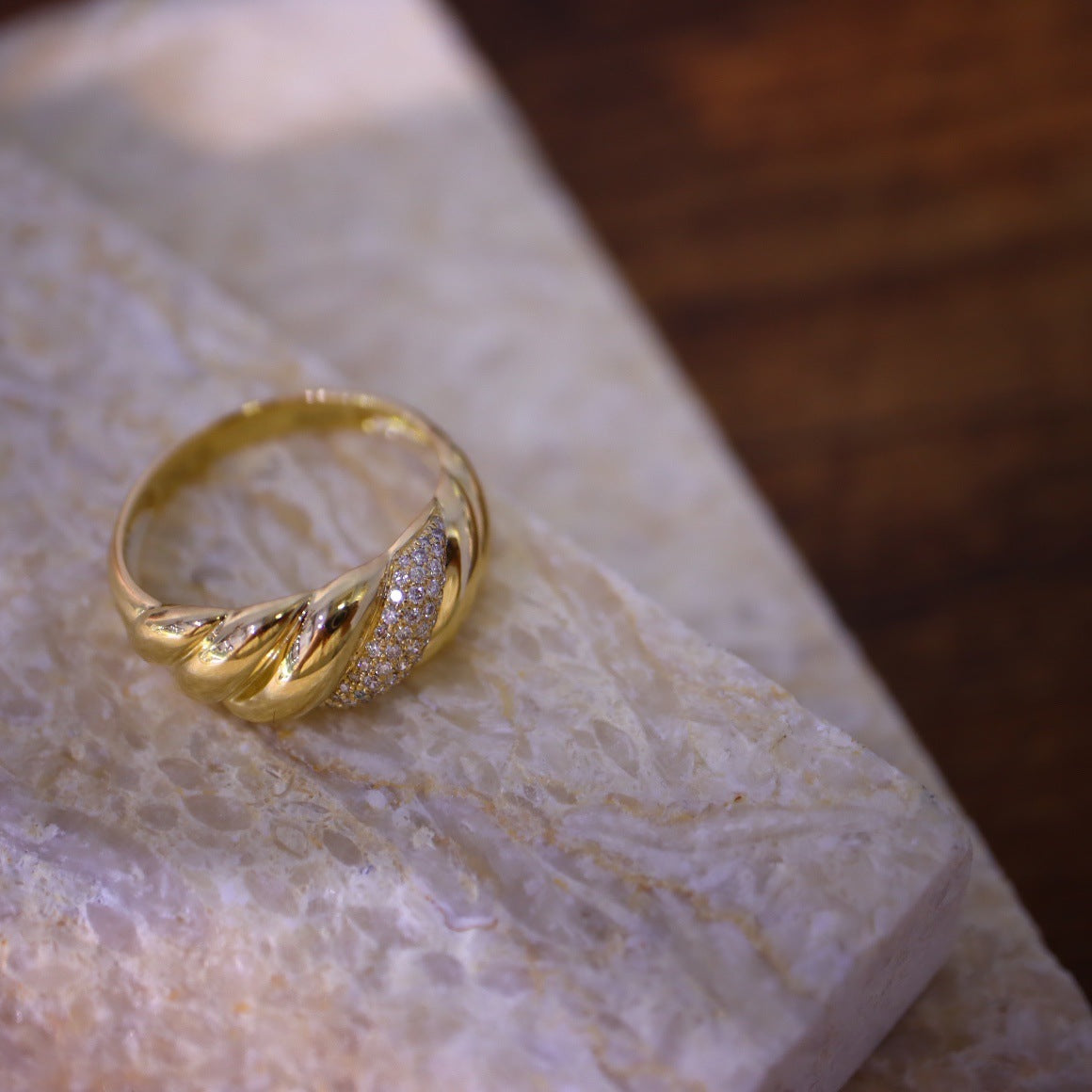Bague en argent 925 plaquée or 24K
