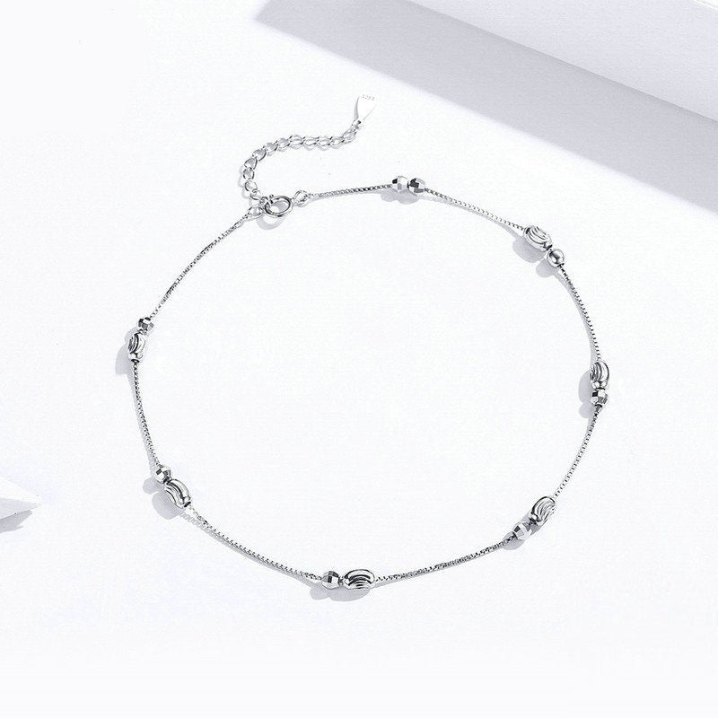 Chaîne de Cheville en Argent 925 – Perles Rondes