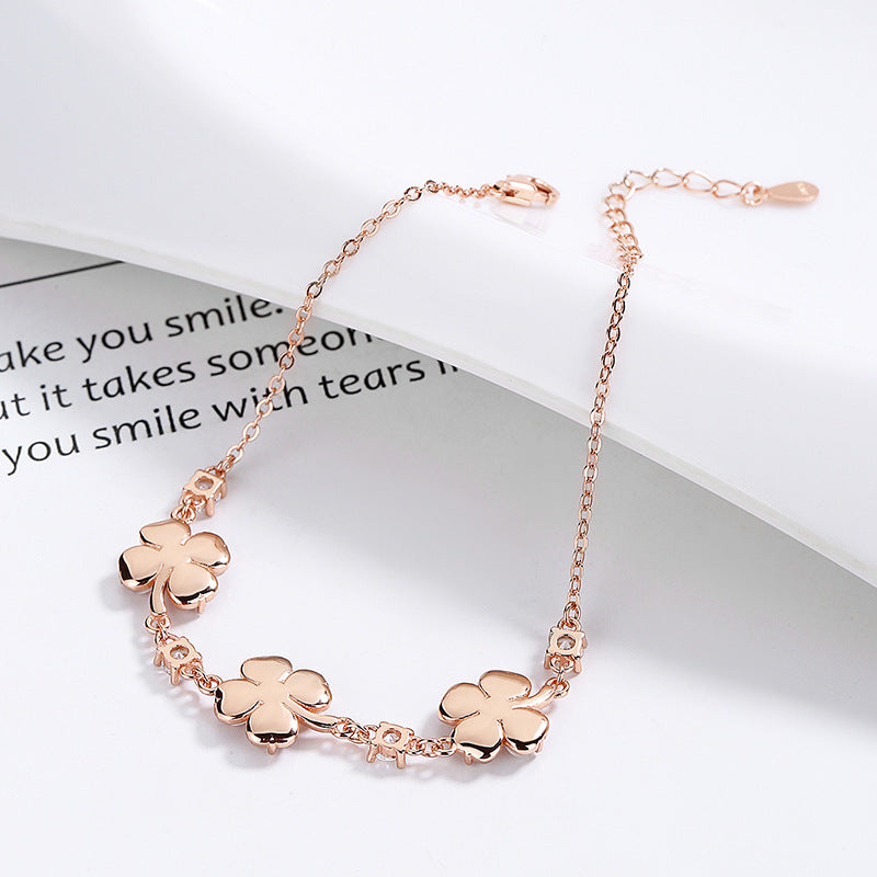 Bracelet en Argent 925 avec Cristaux Opales et Zircons – Bijoux en Or Rose