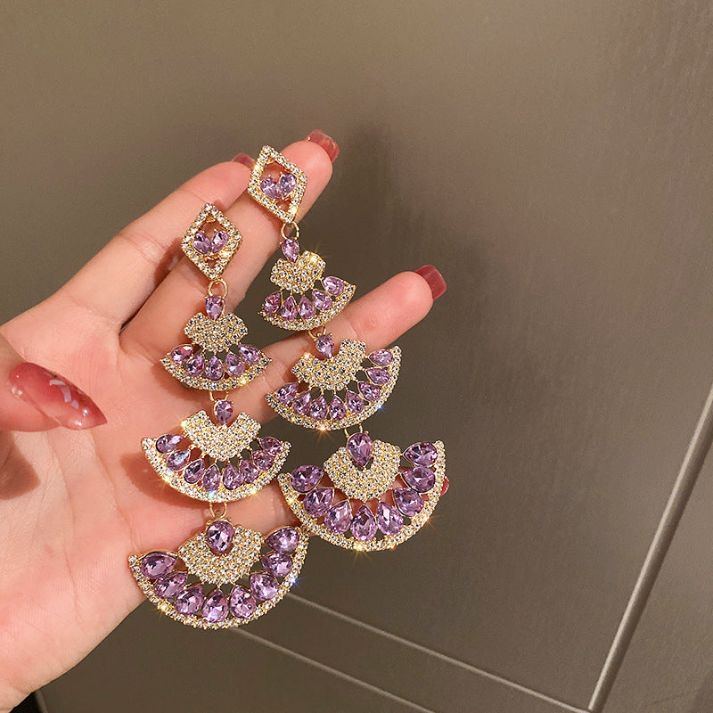 Boucles d'oreilles vintage en argent S925 avec strass
