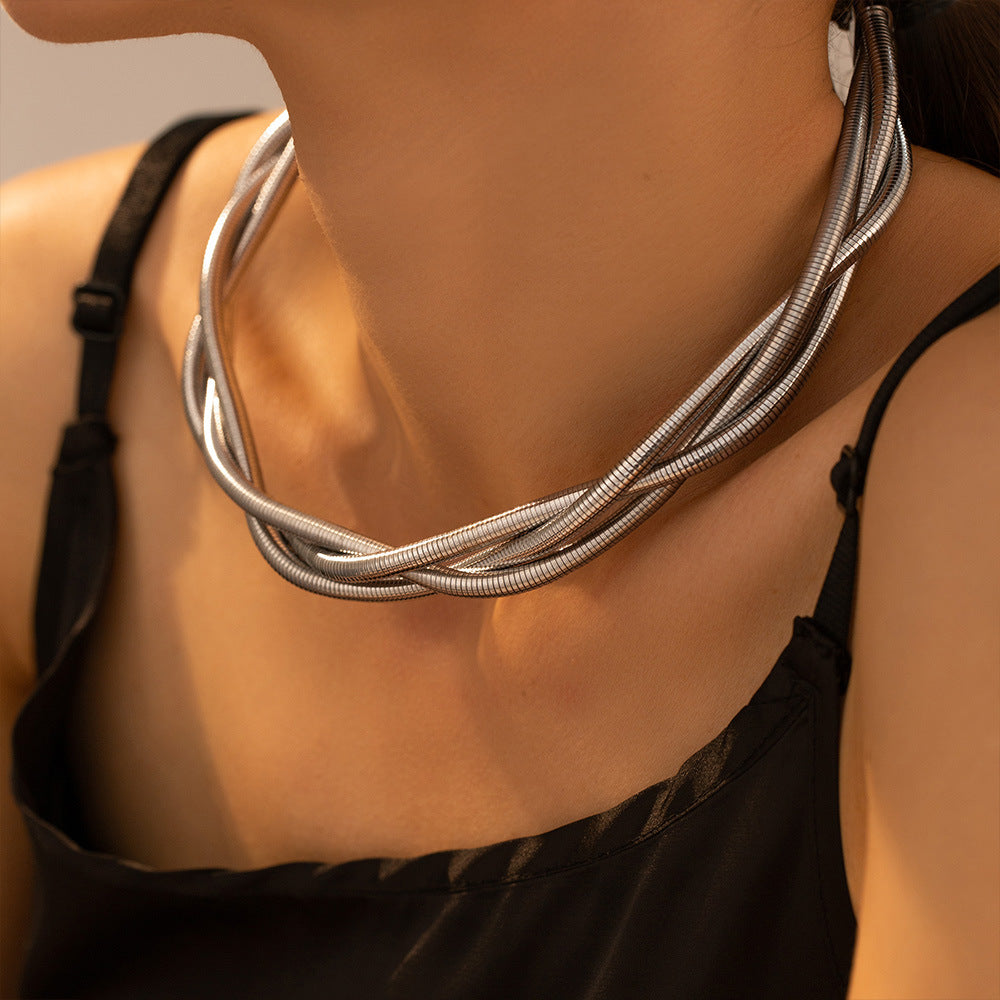 Collier Multicouches en Acier Inoxydable