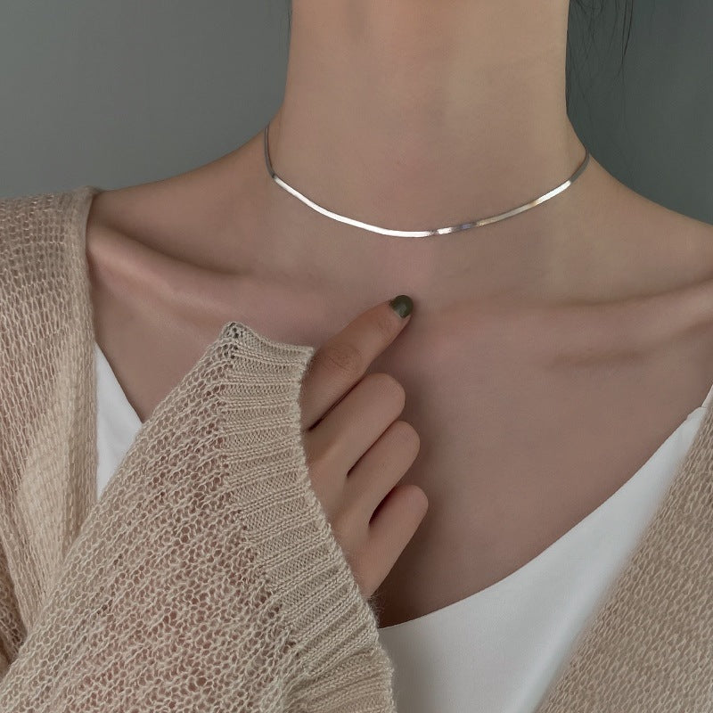 Collier Serpent en Argent 925 – Finition Or Blanc
