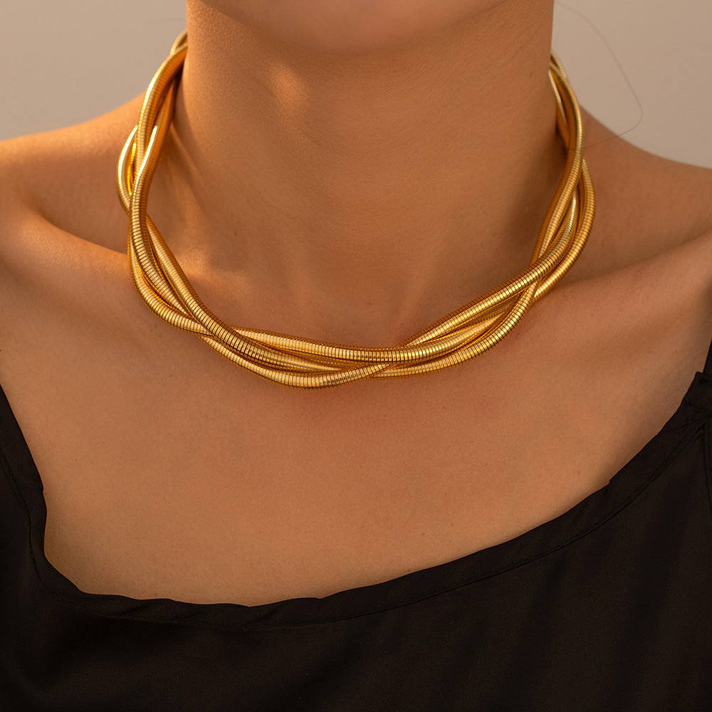 Collier Multicouches en Acier Inoxydable