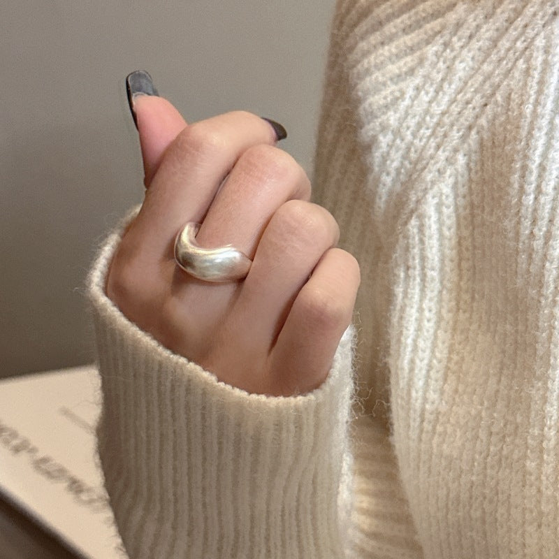 Bague Ajustable en Argent Sterling S925 – Design Coréen