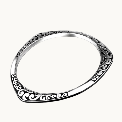 Bracelet Triangle Noir en Argent Thaïlandais