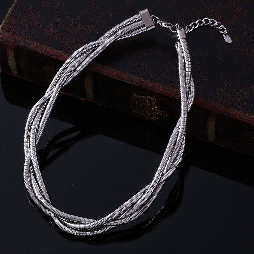 Collier Multicouches en Acier Inoxydable