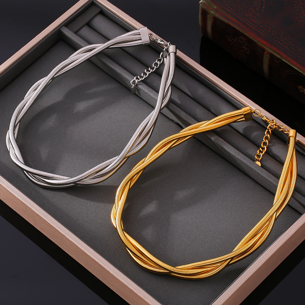 Collier Multicouches en Acier Inoxydable