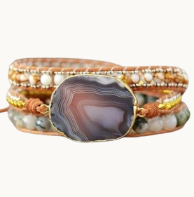 Bracelet en Agate Naturelle Tressé à la Main
