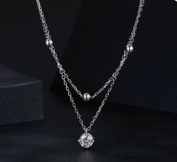 Argent & Style – Collier Deux Couches pour Femme