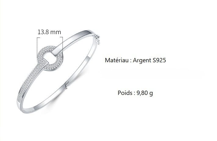 Bracelet Femme en Argent 925 – Éclat Élégant Cercle Diamanté