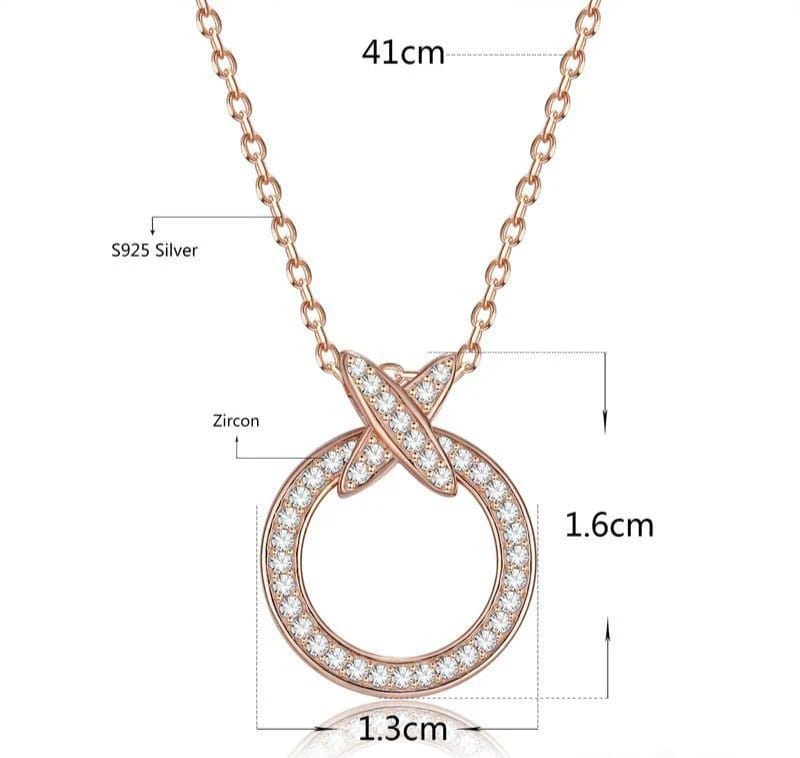 Pendentif Croix Cercle en Argent S925 avec Diamant